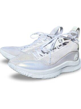 Under Armour Curry 8 Flow White Iridescent Basketball Shoes Mens 9.5 Womens 11